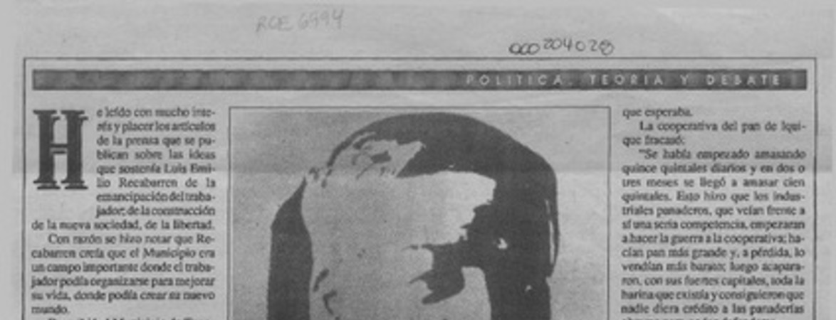 Recabarren y el socialismo  [artículo] Miguel Silva.