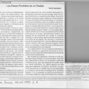 Los pasos perdidos de un pueblo  [artículo] David Gallagher.