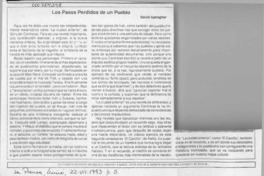 Los pasos perdidos de un pueblo  [artículo] David Gallagher.