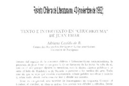 Texto e intertexto en "Chuchezuma" de Juan Emar