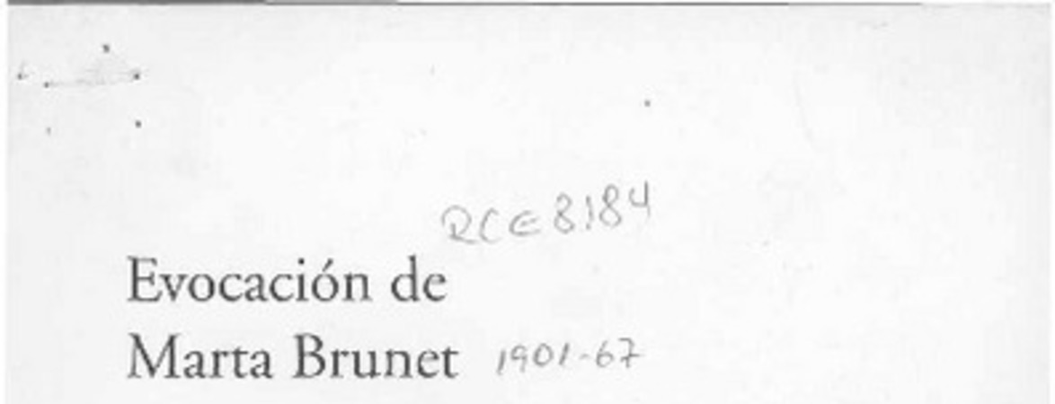 Evocación de Marta Brunet  [artículo] Hugo Montes Brunet.