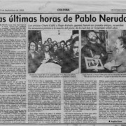 Las últimas horas de Pablo Neruda  [artículo] Angélica Rivera.