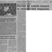 Recital de poesía mostró la sensibilidad mapuche  [artículo].