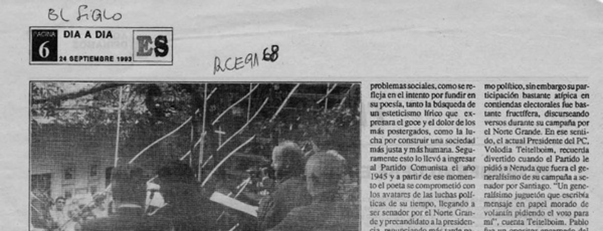 "Neruda, poeta y militante"  [artículo].