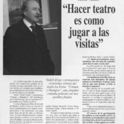 "Hacer teatro es como jugar a las visitas"  [artículo] Mónica Villaroel.
