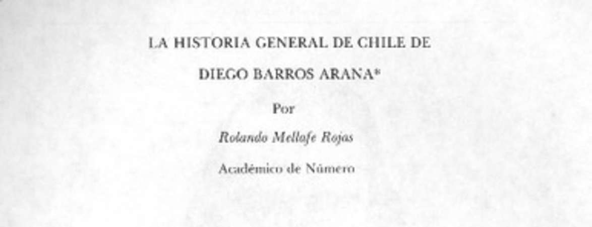 La historia de Chile de Diego Barros Arana