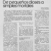 De pequeños dioses a simples mortales
