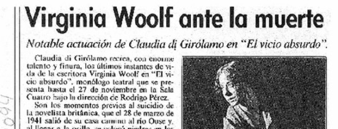 Virginia Woolf ante la muerte