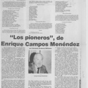 "Los pioneros", de Enrique Campos Menéndez