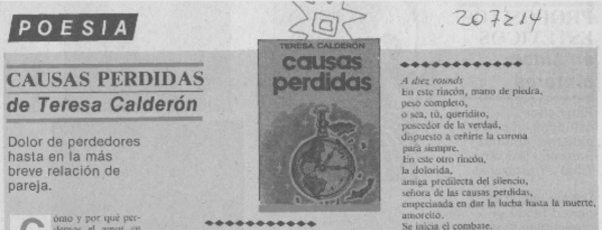"Causas perdidas" de Teresa Calderón