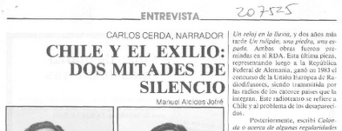 Chile y el exilio; dos mitades de silencio