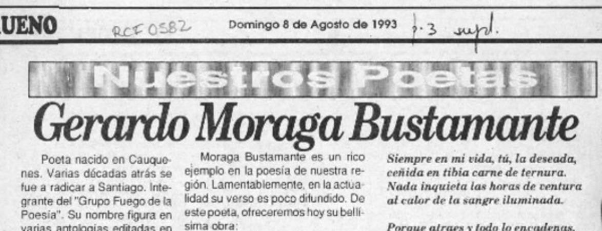 Gerardo Moraga Bustamante  [artículo] A. P.