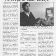 "No juego al buen salvaje"  [artículo].
