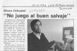 "No juego al buen salvaje"  [artículo].