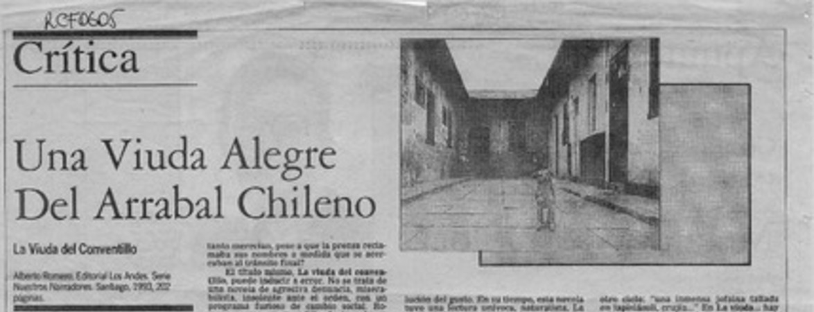 Una viuda alegre del arrabal chileno  [artículo] Antonio Avaria.