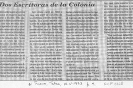 Dos escritoras de la Colonia  [artículo].