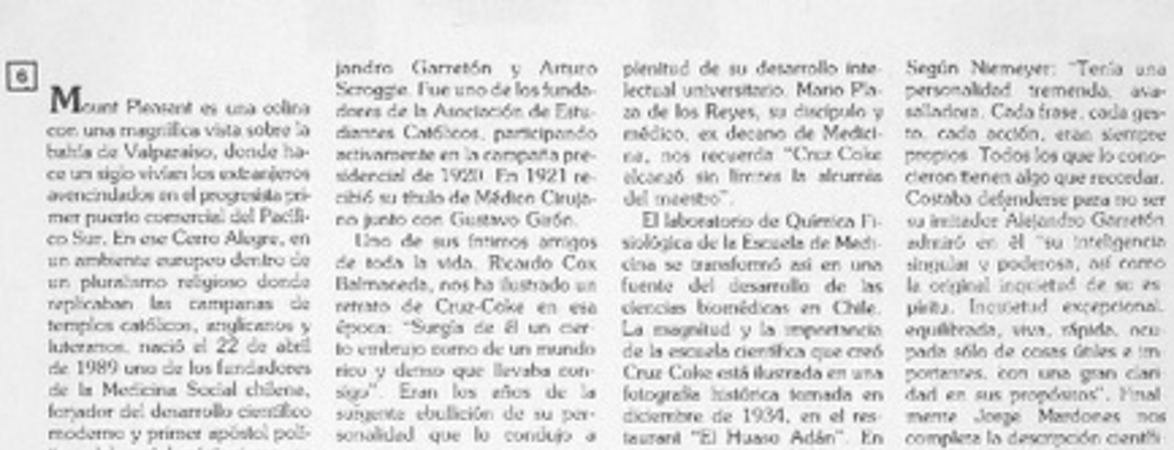 Perfil humano Dr. Eduardo Cruz-Coke