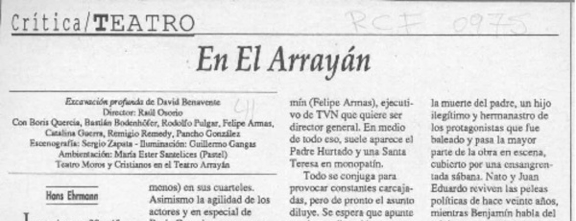 En El Arrayán  [artículo] Hans Ehrmann.