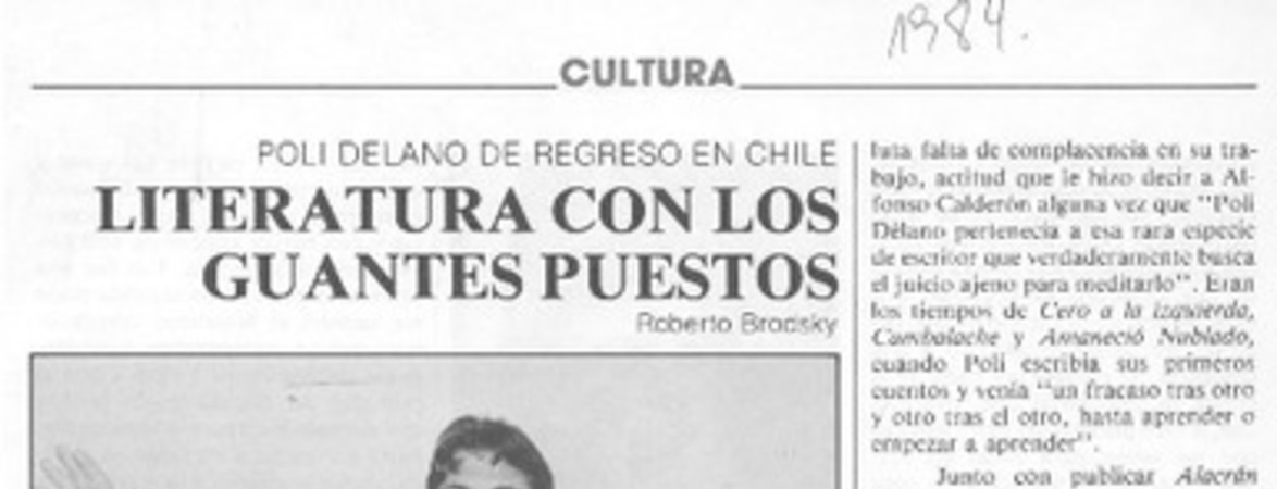 Literatura con los guantes puestos : [entrevista]