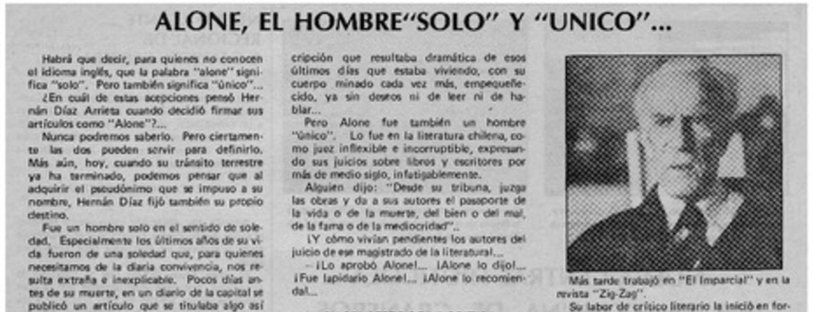 Alone, el hombre "Solo" y "Unico"--