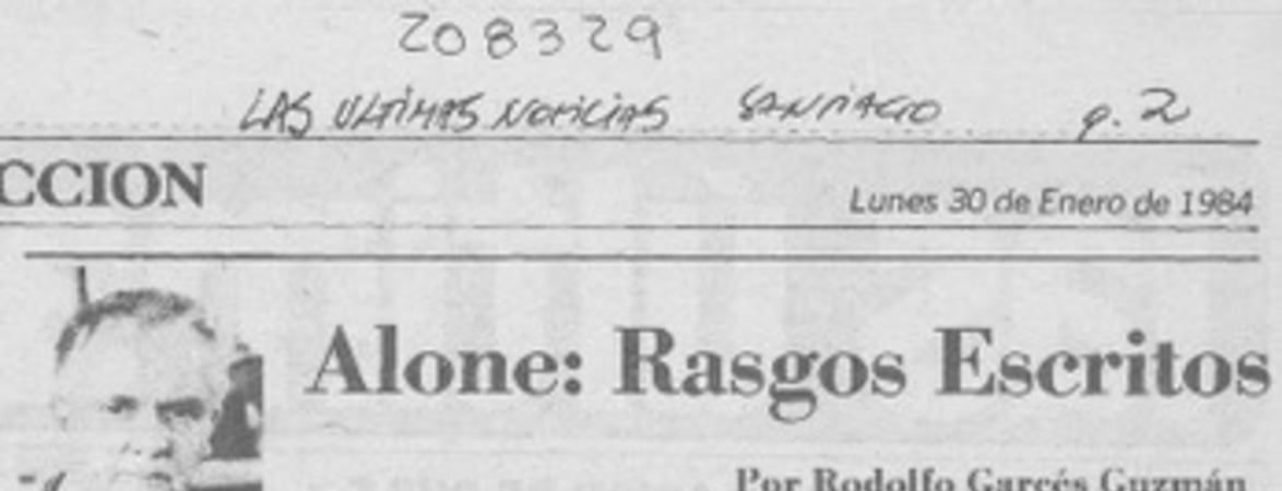 Alone, rasgos escritos