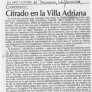 Cifrado en la Villa Adriana  [artículo] Marcelo Pellegrini
