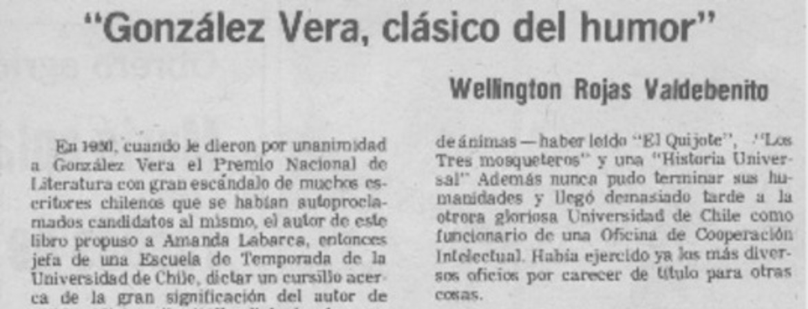 González Vera, clásico del humor