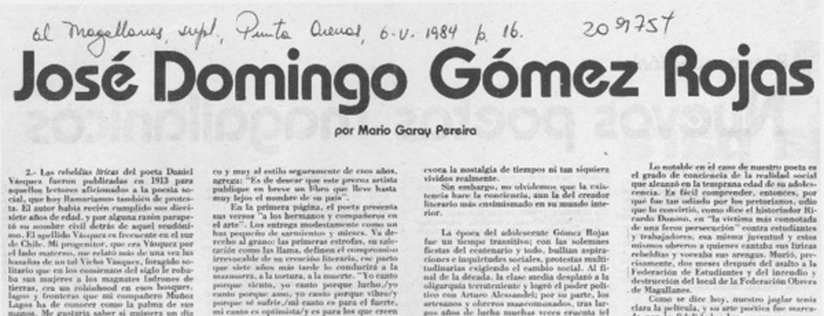 José Domingo Gómez Rojas
