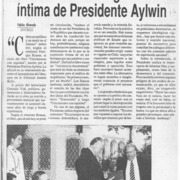 Nuevo libro entrega visión íntima de Presidente Aylwin  [artículo] Fabián Alvarado.