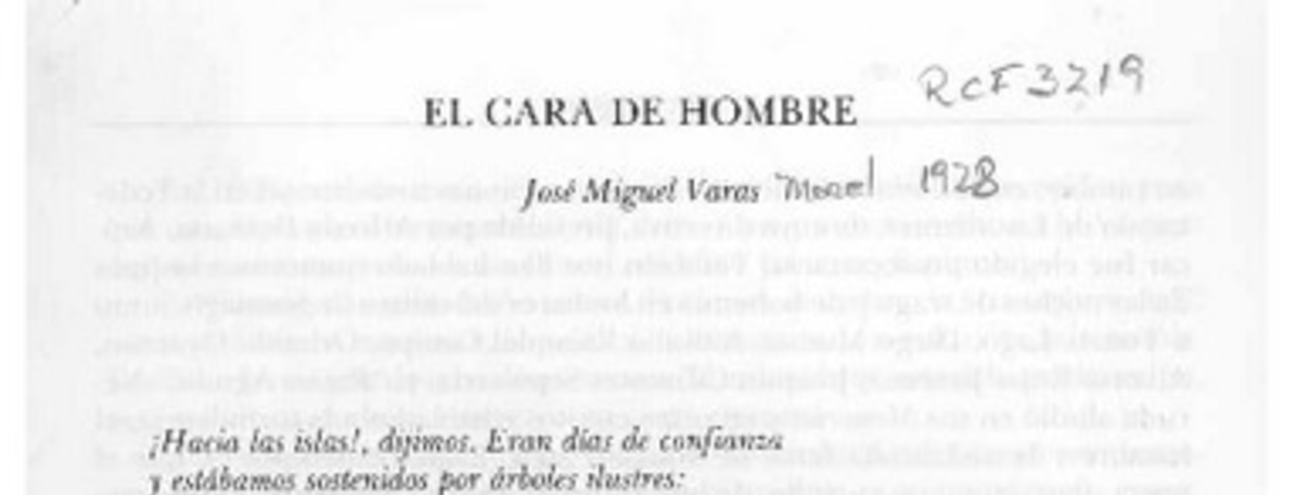 El cara de hombre  [artículo] José Miguel Varas.