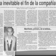 "Era inevitable el fin de la compañía"  [artículo] Willy Nikiforos.