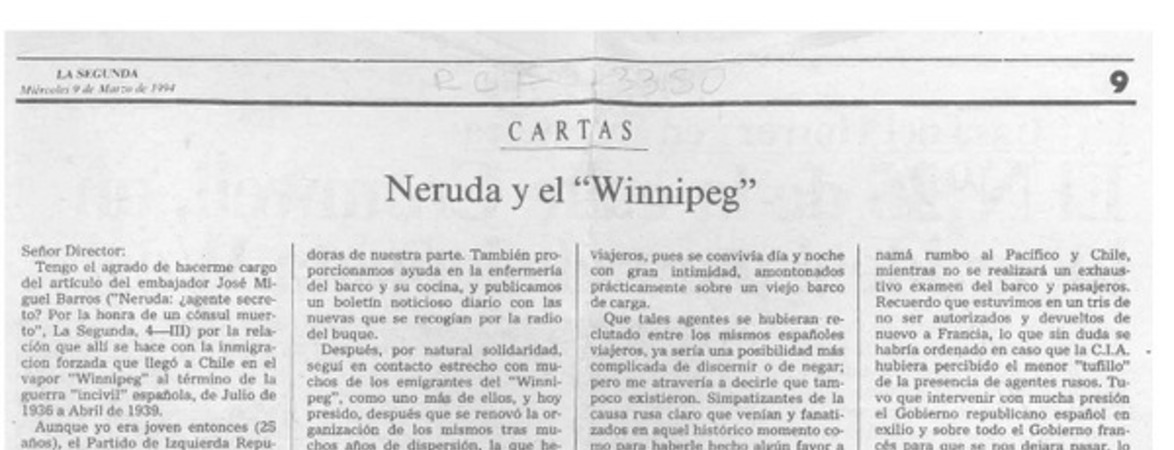 Neruda y el "Winnipeg"  [artículo] Ovidio Oltra Alonso.