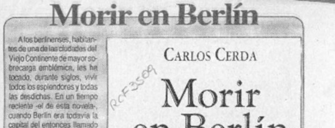 Morir en Berlín  [artículo].