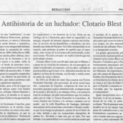 Antihistoria de un luchador, Clotario Blest  [artículo] Luis Merino Reyes.