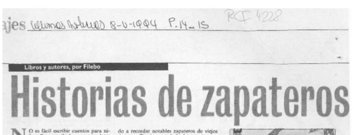 Historias de zapateros prodigiosos  [artículo] Filebo.