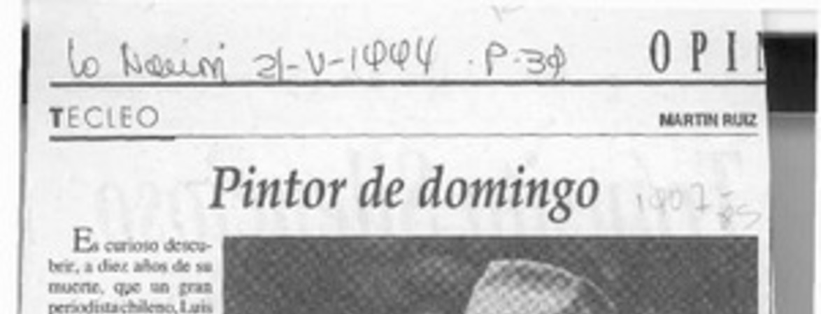 Pintor de domingo  [artículo] Martín Ruiz.