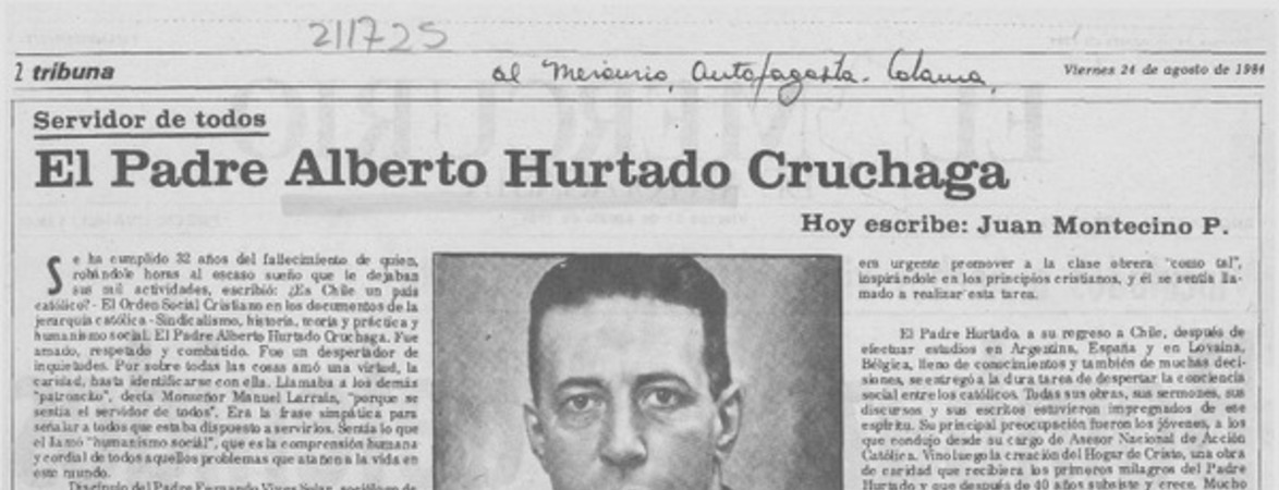 El padre Alberto Hurtado Cruchaga