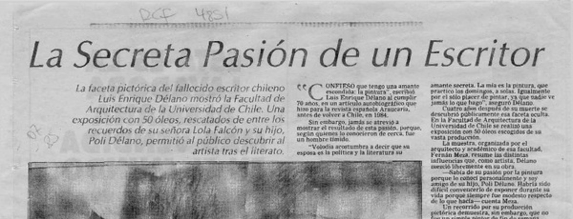 La secreta pasión de un escritor  [artículo] Paula Véliz G.