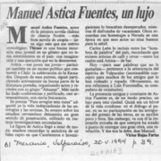 Manuel Astica Fuentes, un lujo  [artículo] Víctor Rojas Farías.