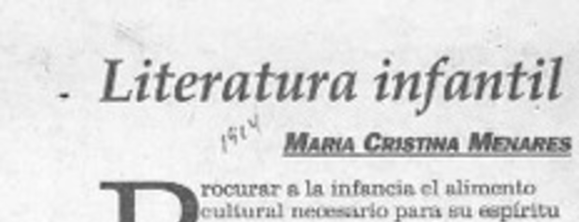 Literatura infantil  [artículo] María Cristina Menares.
