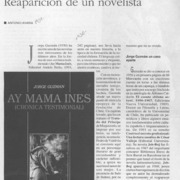 Reaparición de un novelista  [artículo] Antonio Avaria.