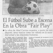 El Fútbol sube a escena en la obra "Fair Play"  [artículo].