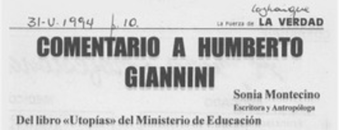 Comentario a Humberto Giannini