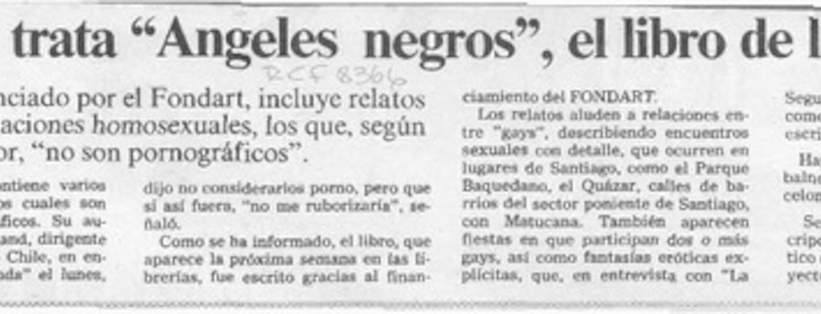 De qué trata "angeles negros", el libro de la polémica  [artículo].