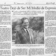 "El teatro dejó de ser mi medio de expresión"  [artículo] Pilar Segovia Isasi.