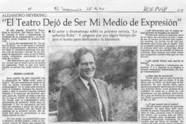"El teatro dejó de ser mi medio de expresión"  [artículo] Pilar Segovia Isasi.
