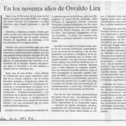 En los noventa años de Osvaldo Lira  [artículo] Gonzalo Vial Correa.