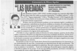 Las quedadas  [artículo] Milton Aguilar.