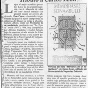 Tributo a Carlos León  [artículo] Marcelo Novoa.