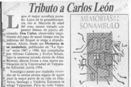 Tributo a Carlos León  [artículo] Marcelo Novoa.